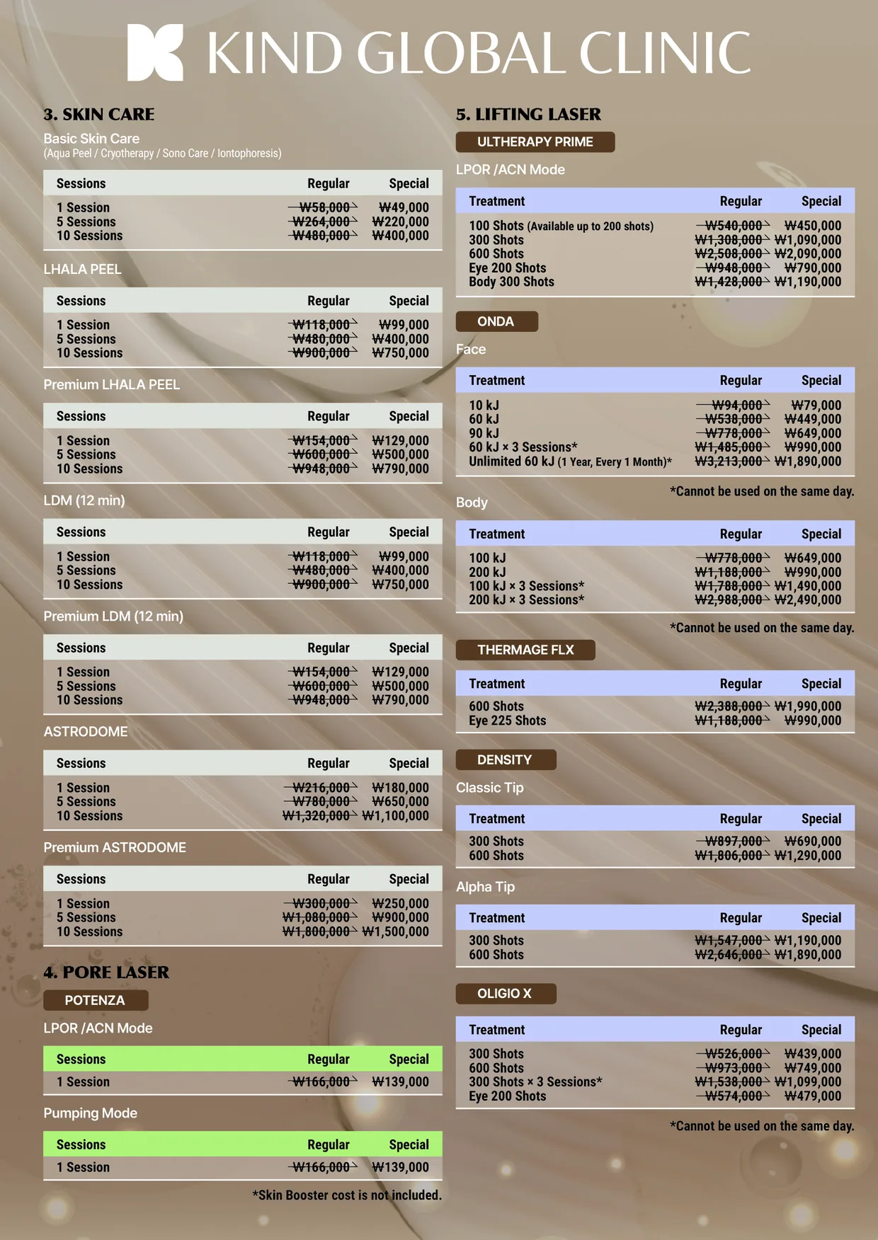 KIND Global Clinic Promotion & Price List 4